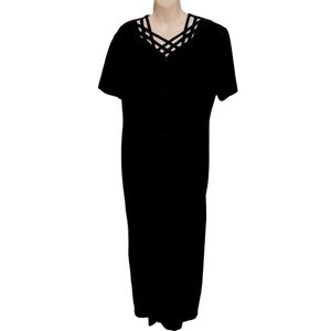 🔵BOGO FREE🔵 Vintage 90's Dressy Betsy Black Velvet Maxi Dress Sz 16